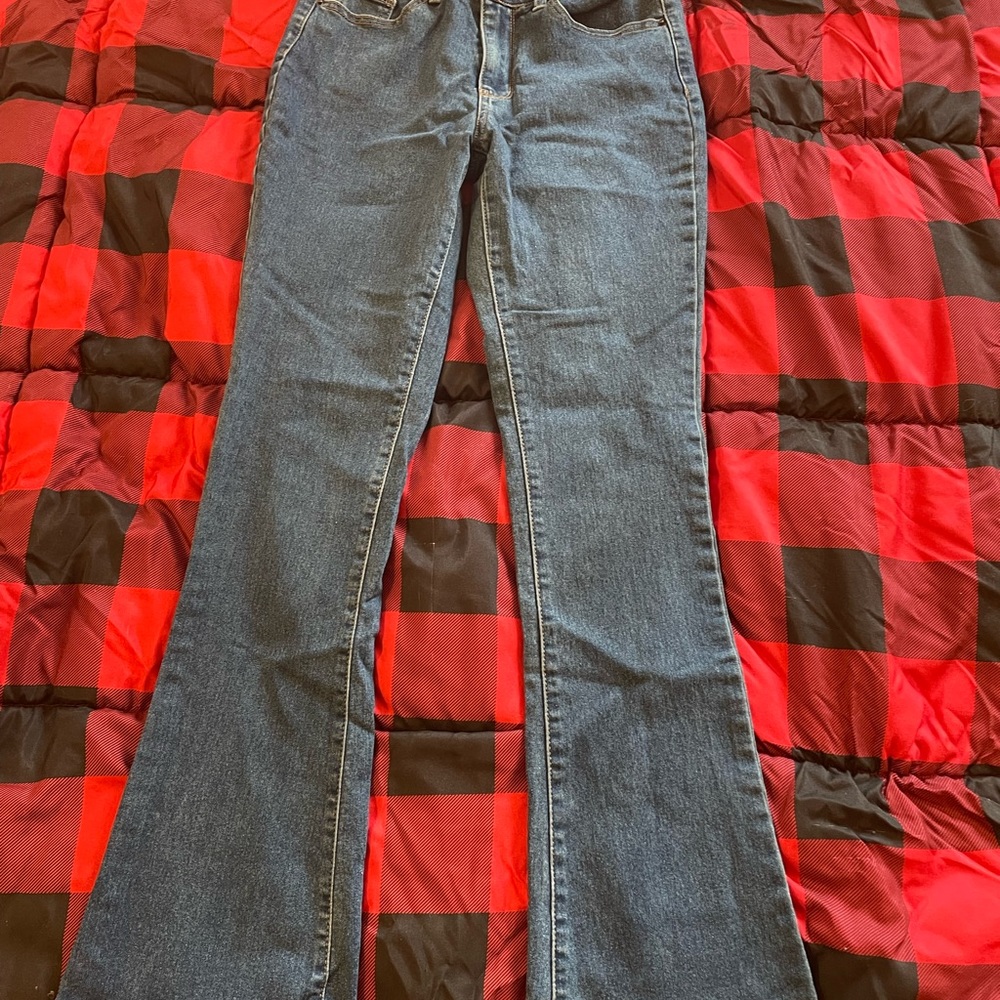 Pair of juniors No Boundaries size 7 bootcut mid rise jeans